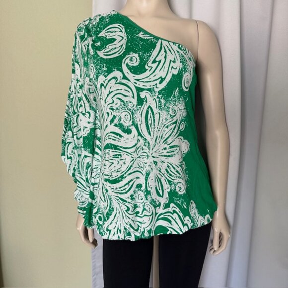 INC International Concept Green Women's Sleeveless One-Shoulder Top - Picture 1 of 7